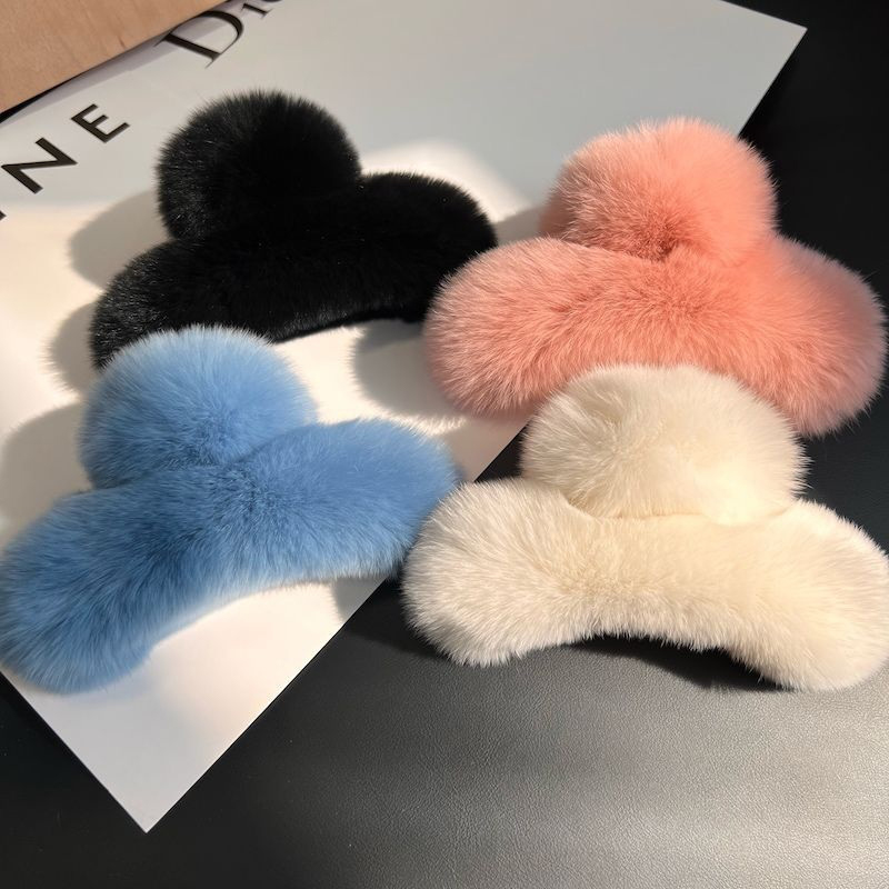 Hair Claw Clip Set - กิ๊บติดผมขนแกะเทียมสำหรับเครื่องประดับผมผู้หญิงหญิงสาวกิ๊บหนีบผมทำจากขนกระต่ายสำหรับฤดูหนาว