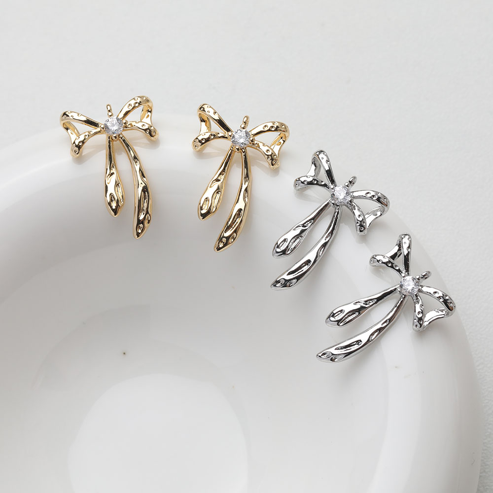 Charm Necklace Dainty - 4PCS Dainty Bow Charm เครื่องประดับทําสร้อยข้อมือสร้อยคอจี้อุปกรณ์ DIY