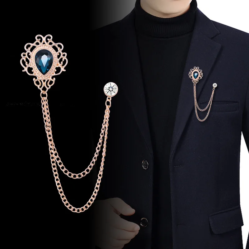 Women'S Accessories And Jewelry - เข็มกลัดติดปกเสื้อแบบวินเทจประดับพู่ห้อยคริสตัลและเพชรเทียม - เครื่องประดับแฟชั่นสำหรับผู้ชายและผู้หญิง ใช้ได้กับเสื้อสูท เสื้อเชิ้ต และเนคไท