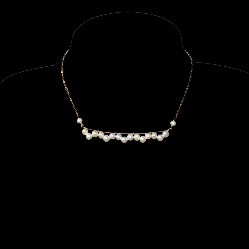 Charm Necklace Dainty - Lii Ji 14K Gold Filledสร้อยคอไข่มุกแท้ 40