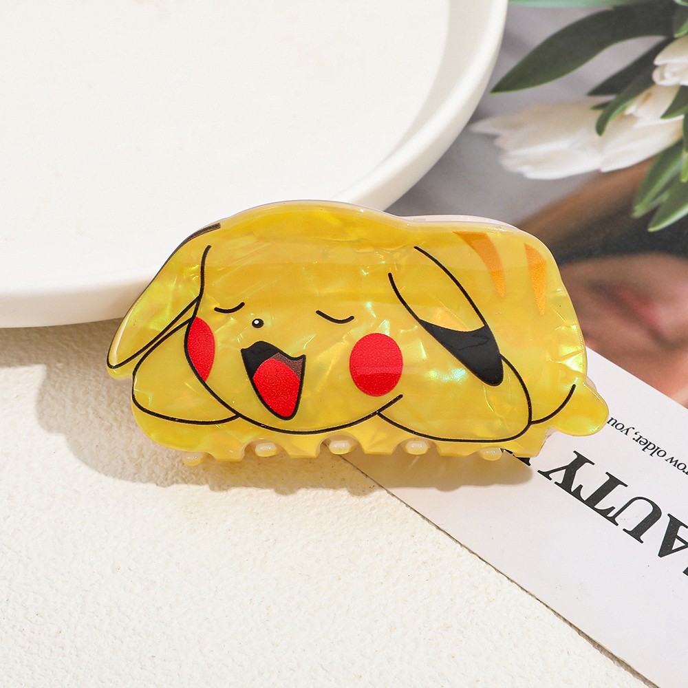 Women'S Yellow Accessories - กิ๊บหนีบผมลายการ์ตูนโปเกมอนปิกาจู เปลือกใสสีเหลือง ดีไซน์น่ารักสำหรับผู้หญิง ใช้ตกแต่งและจัดทรงผม