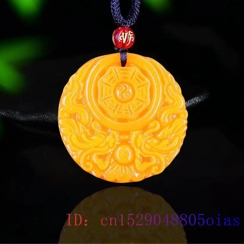 Women'S Yellow Accessories - สีเหลืองหยกมังกรจี้ของขวัญผู้ชายแกะสลักจีน Charm สร้อยคอแฟชั่นอุปกรณ์เสริมธรรมชาติผู้หญิง Amulet เครื่องประดับ Lucky
