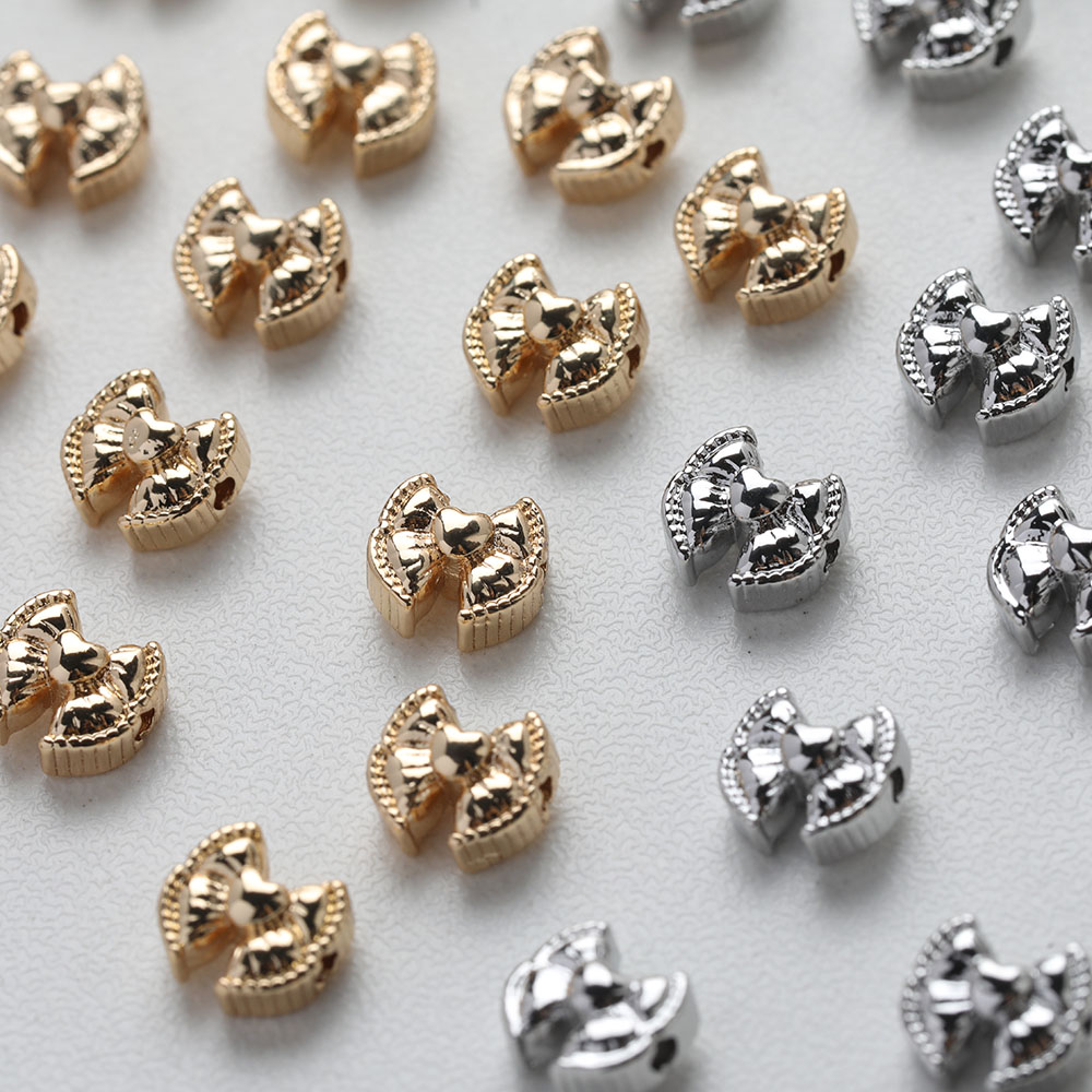 Charm Necklace Dainty - 10PCS Dainty Bow Shape Septal ลูกปัดเครื่องประดับทําสร้อยข้อมือสร้อยคออุปกรณ์