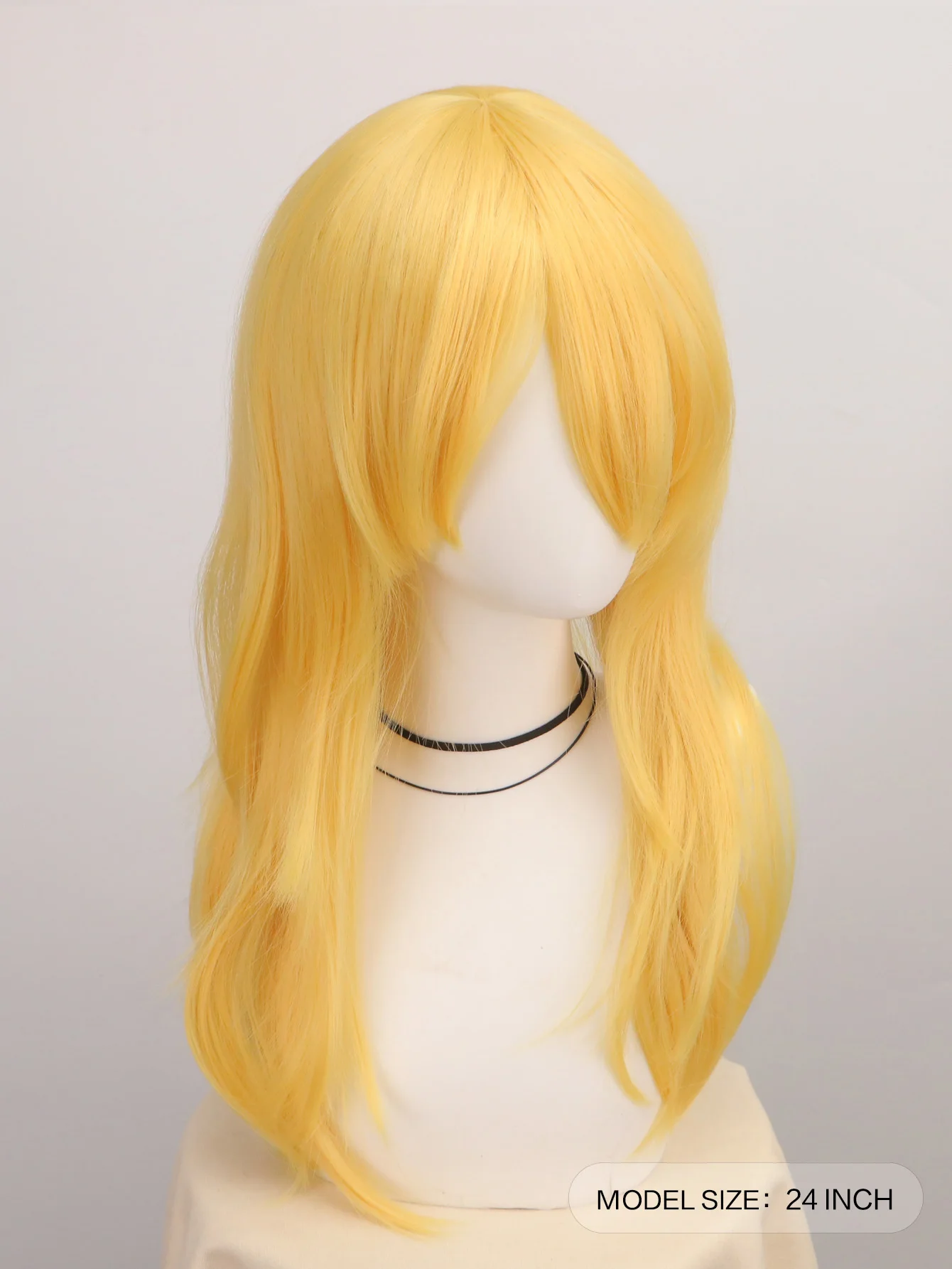 Women'S Yellow Accessories - วิกผมยาวสีเหลืองลอนใหญ่สำหรับคอสเพลย์ วิกผมยาวลอนพร้อมหน้าม้า วิกผมสังเคราะห์สำหรับงานคอสเพลย์ งานปาร์ตี้ วิกผมฮาโลวีน