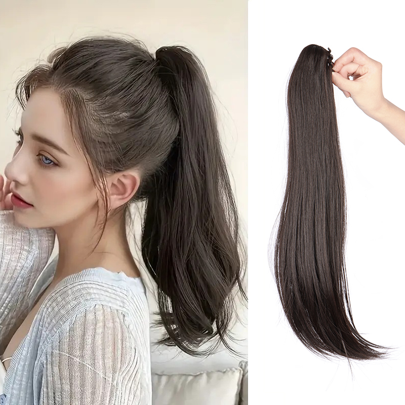 Hair Claw Clip Set - Elegant สังเคราะห์ผมหางม้าผู้หญิงผมยาวตรงผมหางม้า Extension Claw คลิปในผมสําหรับทุกโอกาส