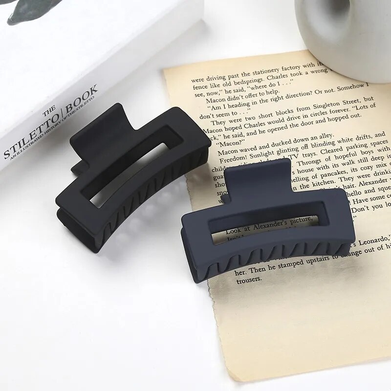 Hair Claw Clip Set - 1 ชิ้นหรือ 4 ชิ้น/เซ็ตผู้หญิงหญิง Claw คลิปกาแฟผมสีดํา