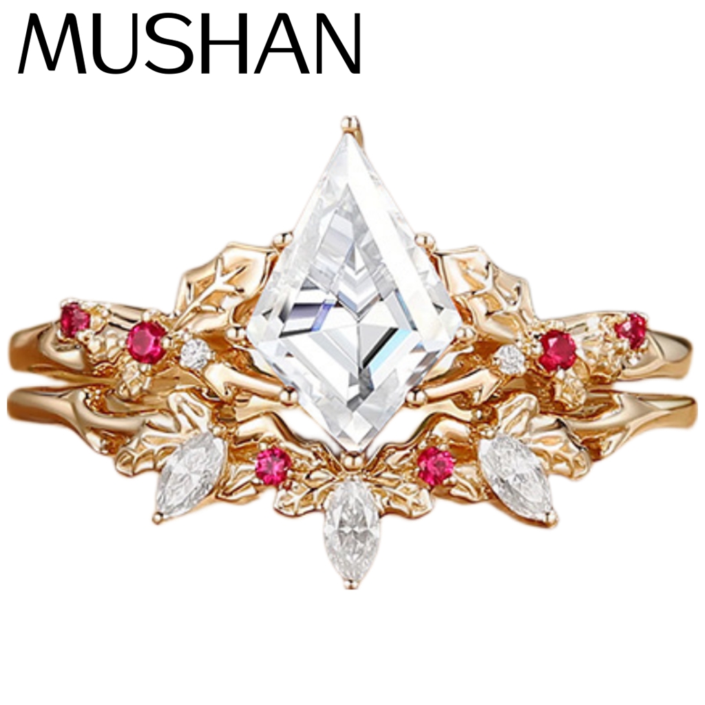 Women'S Yellow Accessories - เครื่องประดับสั่งทำ MUSHAN แหวนเงินแท้ 925 ประดับโมอิสซาไนต์ สี