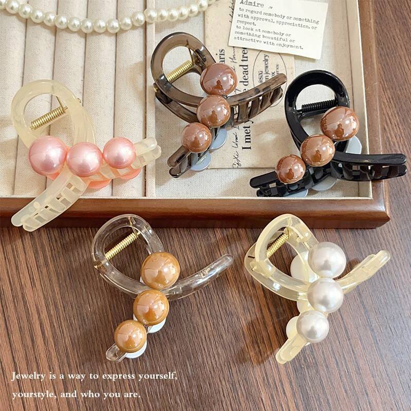 กิ๊บติดผมรูปไข่มุกเกาหลีสำหรับ - Hair Claw Clip Set บทวิจารณ์และราคา