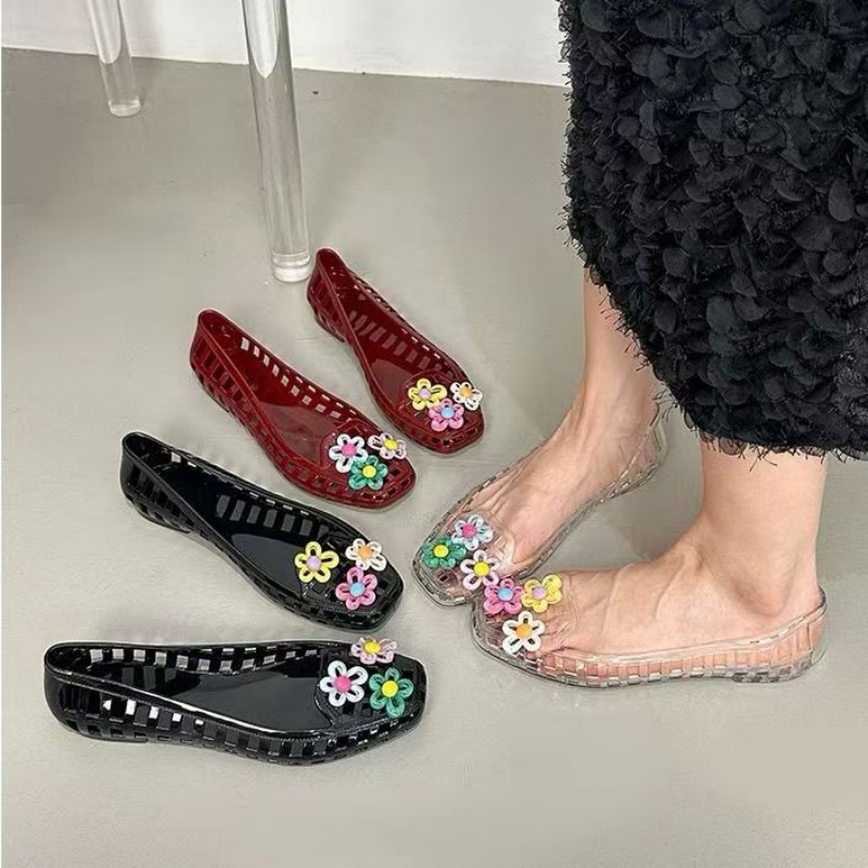 รองเท้าเจลลี่ลายดอกไม้แฮนด์เมด - Women Accessories Trending บทวิจารณ์และราคา