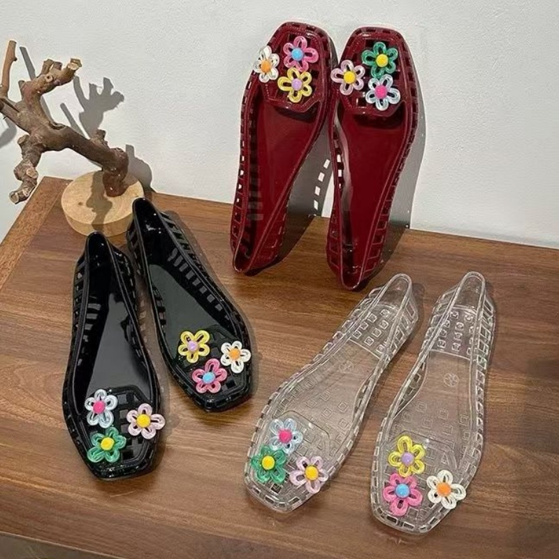 รองเท้าเจลลี่ลายดอกไม้แฮนด์เมด - Women Accessories Trending บทวิจารณ์และราคา