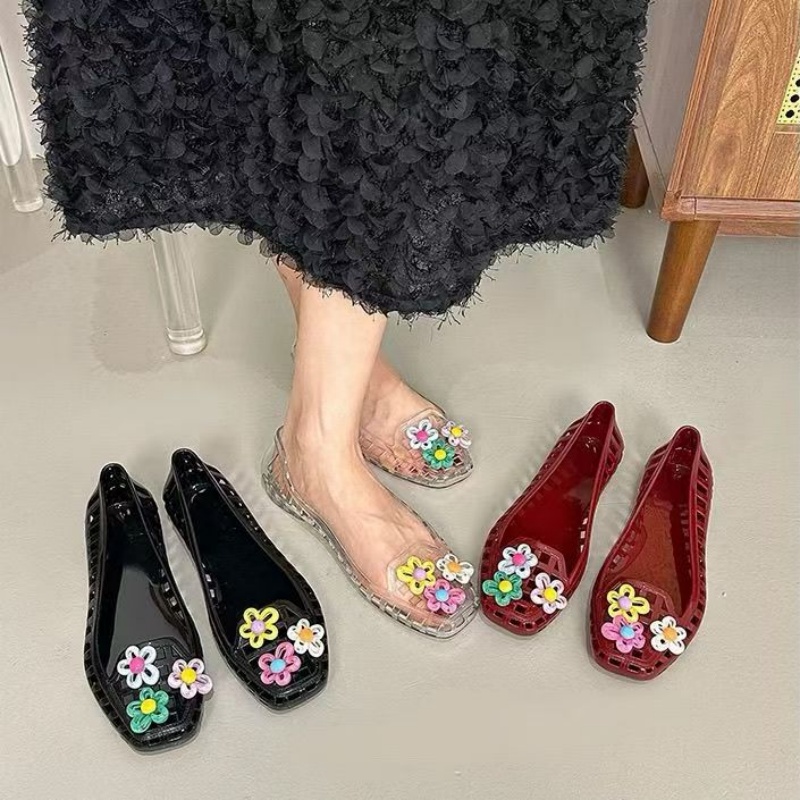 รองเท้าเจลลี่ลายดอกไม้แฮนด์เมด - Women Accessories Trending บทวิจารณ์และราคา