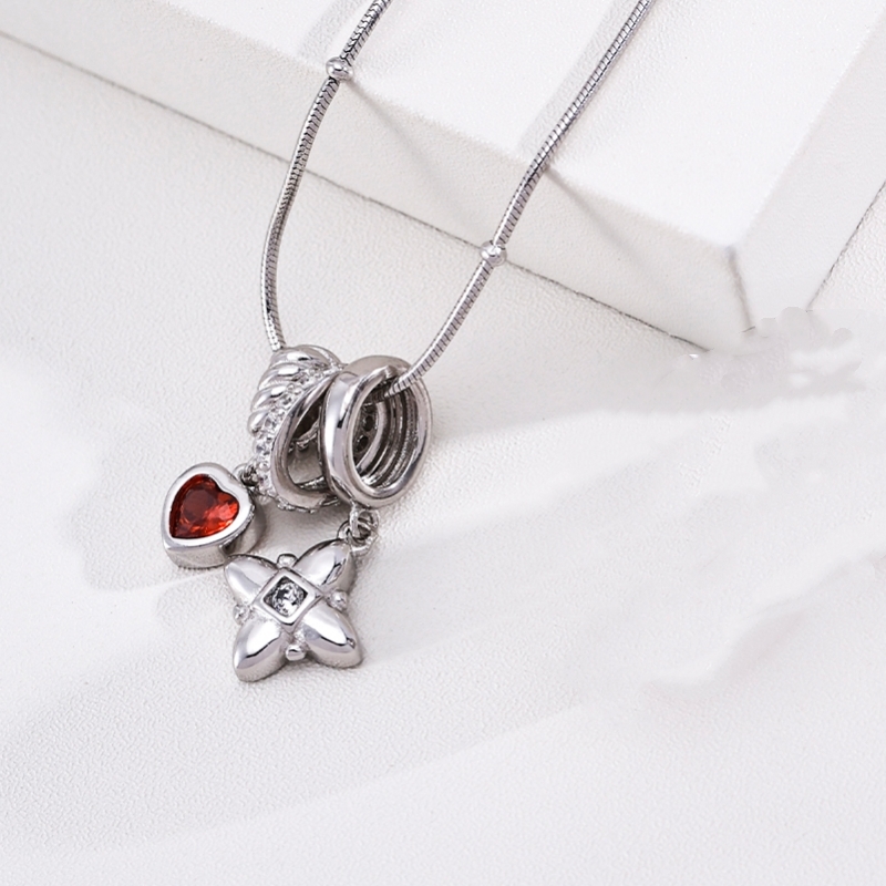 สร้อยคอจี้เงินแท้ 925 ประดับเพ - Charm Necklace Dainty บทวิจารณ์และราคา