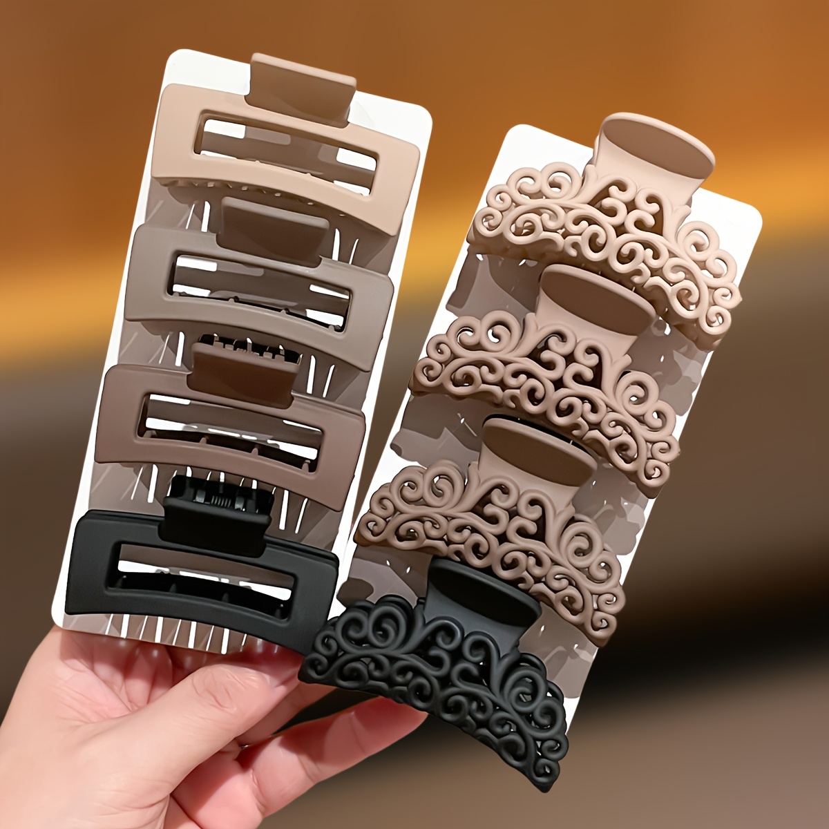 กิ๊บติดผมรูปฉลามลายสี่เหลี่ยมส - Hair Claw Clip Set บทวิจารณ์และราคา