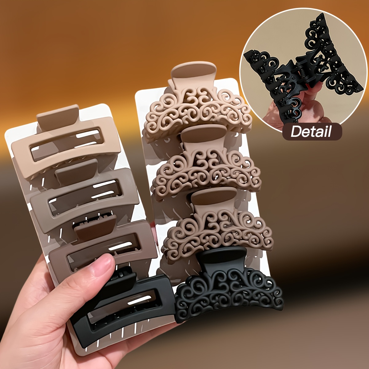 กิ๊บติดผมรูปฉลามลายสี่เหลี่ยมส - Hair Claw Clip Set บทวิจารณ์และราคา