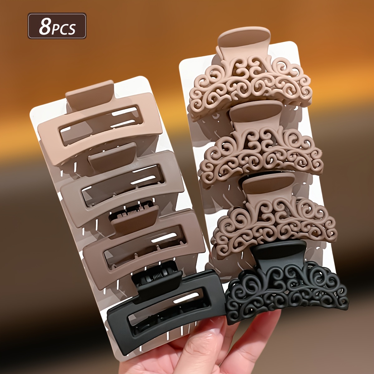 กิ๊บติดผมรูปฉลามลายสี่เหลี่ยมส - Hair Claw Clip Set บทวิจารณ์และราคา