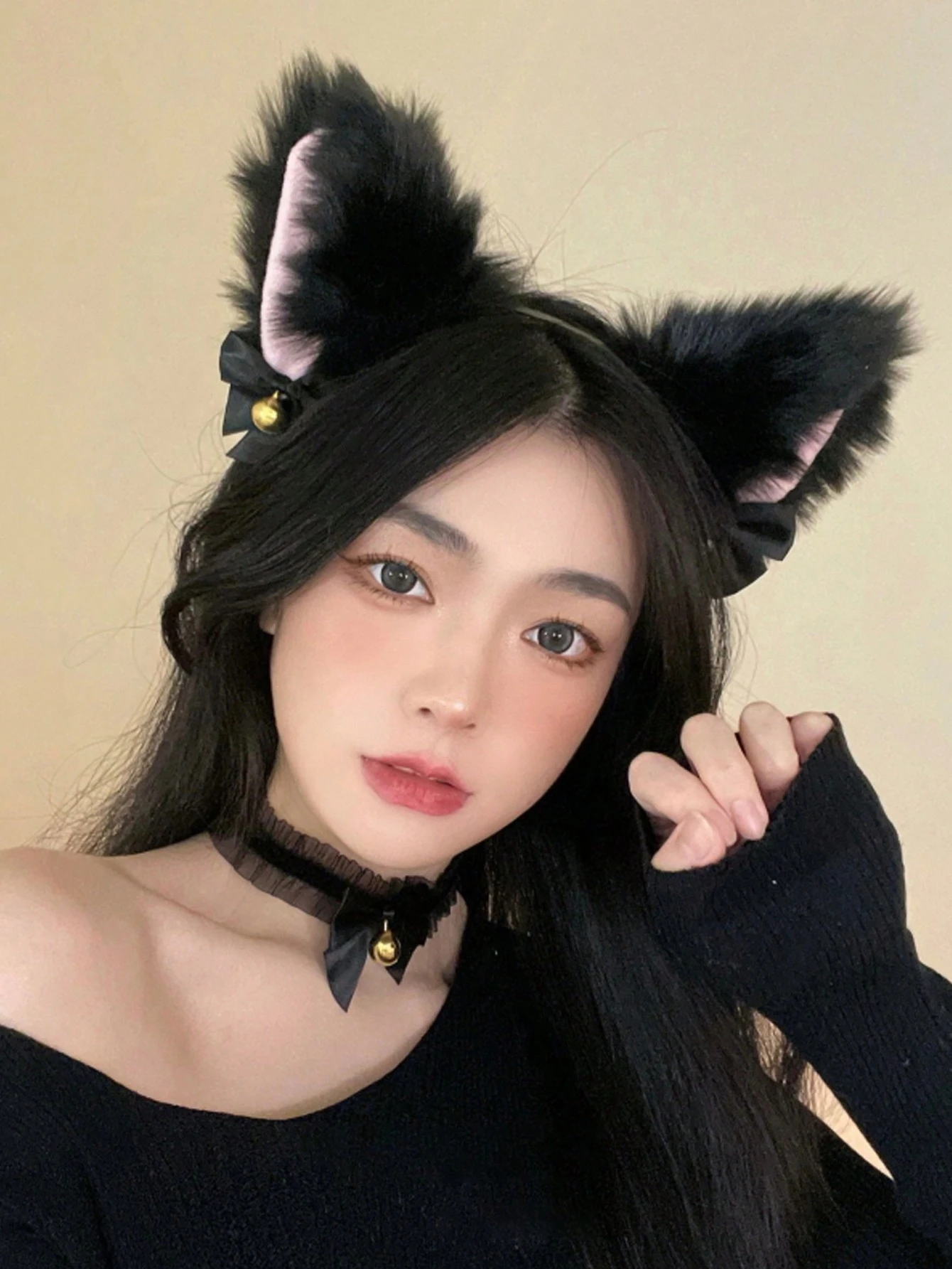 ที่คาดผมหูแมวสีดำขนฟูพร้อมซับใ - Women'S Yellow Accessories บทวิจารณ์และราคา
