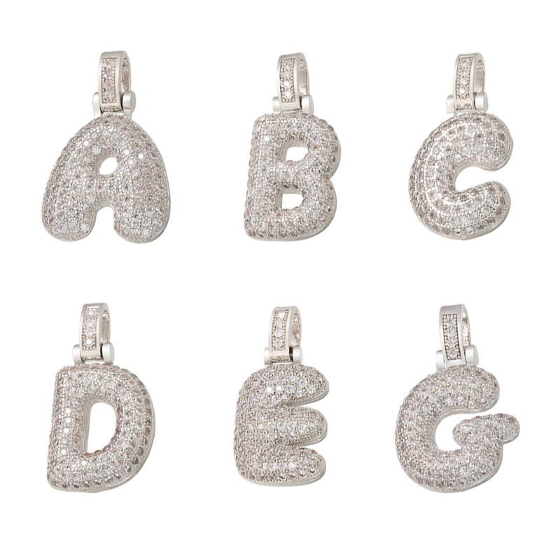 จี้ตัวอักษรสีเงินขนาด 20x29 มม - Charm Necklace Dainty บทวิจารณ์และราคา