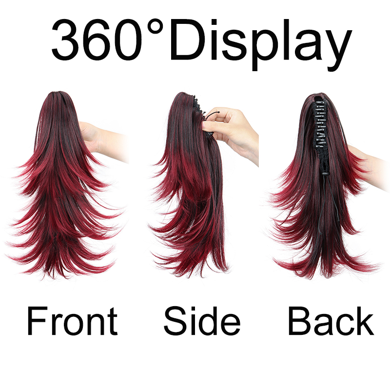 14 นิ้วสังเคราะห์สั้น CURLY La - Hair Claw Clip Set บทวิจารณ์และราคา