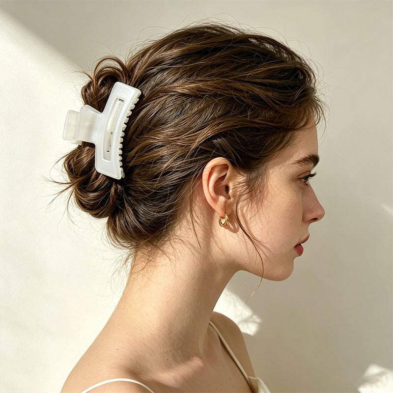 กิ๊บติดผมทรงสี่เหลี่ยมแบบใสขุ่ - Hair Claw Clip Set บทวิจารณ์และราคา