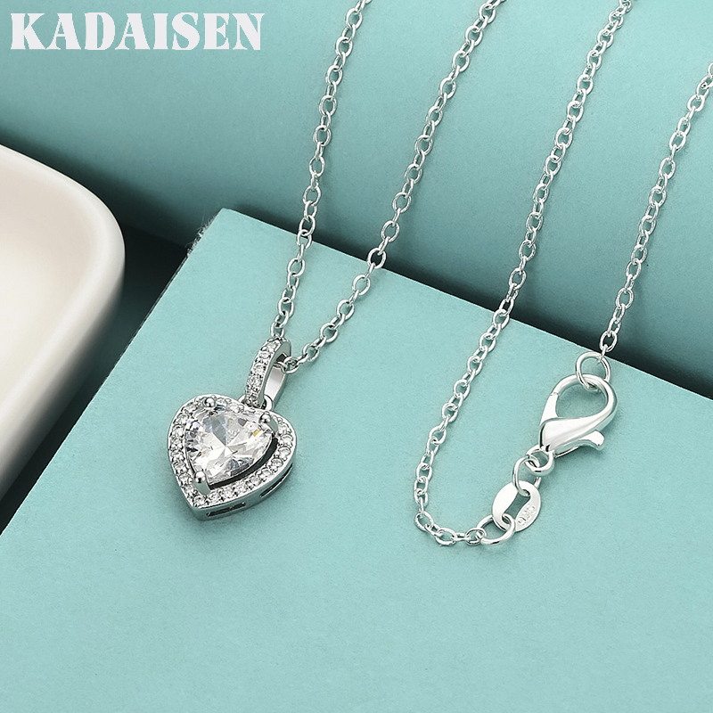 สร้อยคอจี้รูปหัวใจประดับเพชร C - Charm Necklace Dainty บทวิจารณ์และราคา