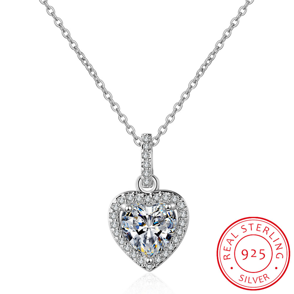 สร้อยคอจี้รูปหัวใจประดับเพชร C - Charm Necklace Dainty บทวิจารณ์และราคา