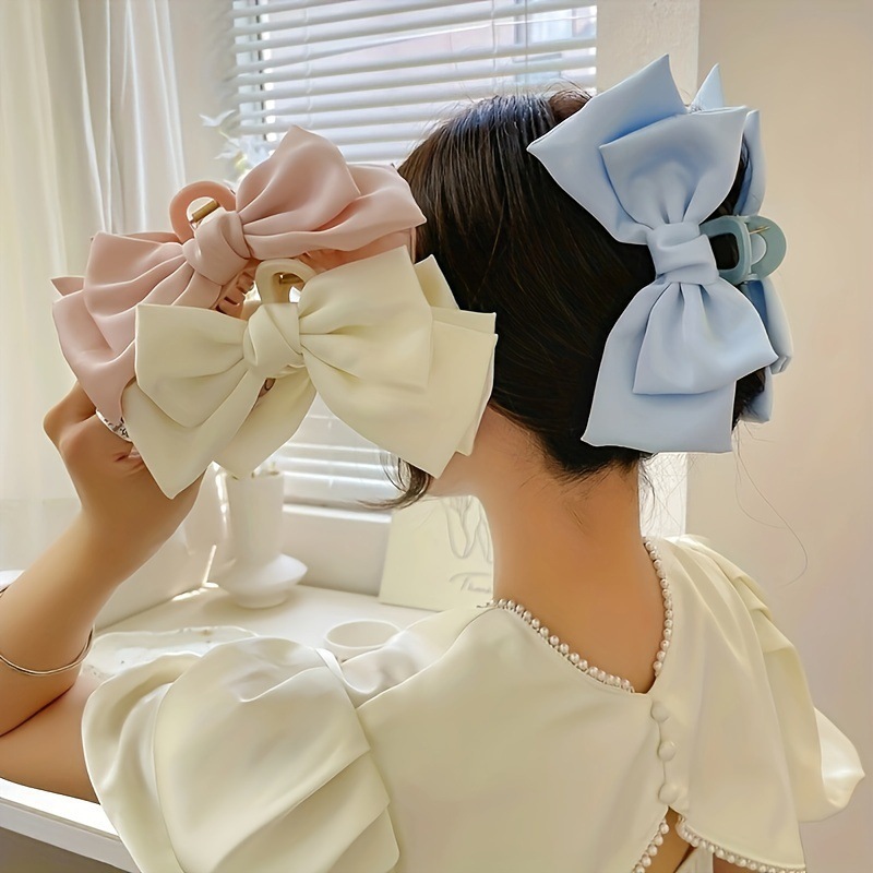 กิ๊บติดผมรูปโบว์ขนาดใหญ่ กิ๊บห - Hair Claw Clip Set บทวิจารณ์และราคา