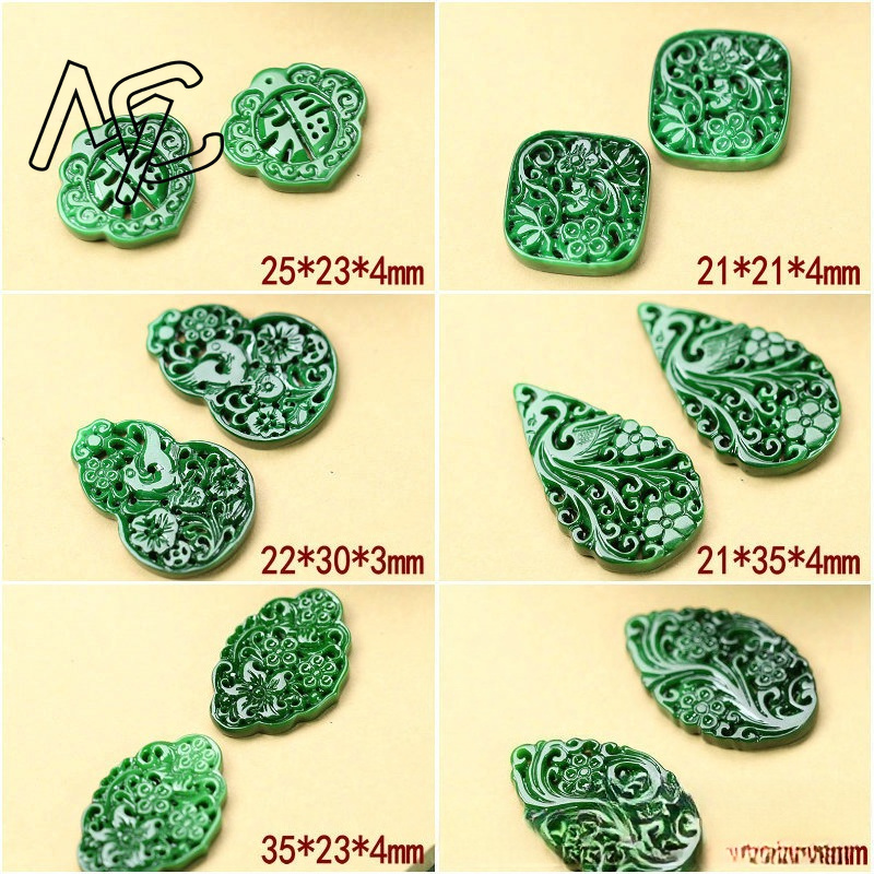 2 ชิ้น DIY หยกเขียวธรรมชาติแบบ - Women'S Accessories And Jewelry บทวิจารณ์และราคา