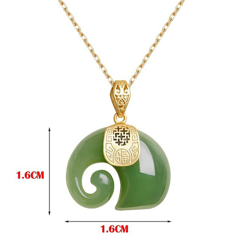 สร้อยคอจี้รูปช้างหยกเฮเทียนหิน - Charm Necklace Dainty บทวิจารณ์และราคา