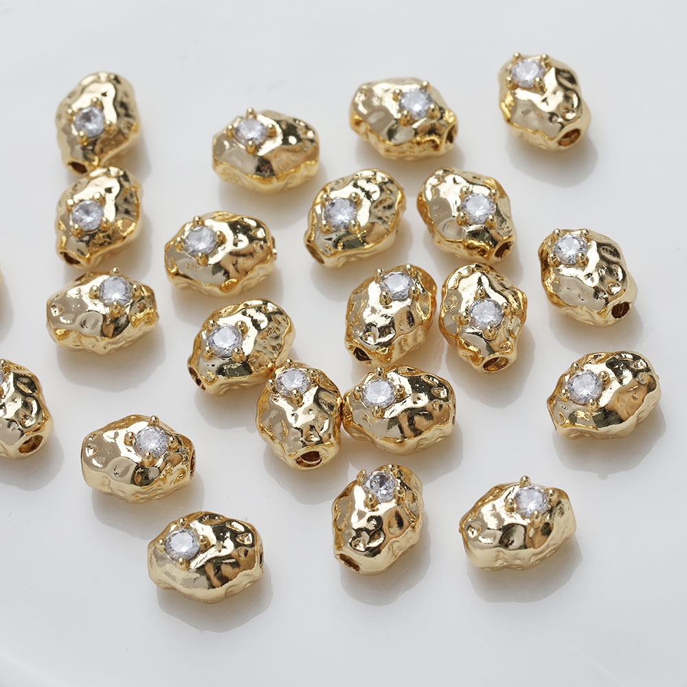4ชิ้นลูกปัดทองเหลืองรูปไข่ลูกป - Charm Necklace Dainty บทวิจารณ์และราคา