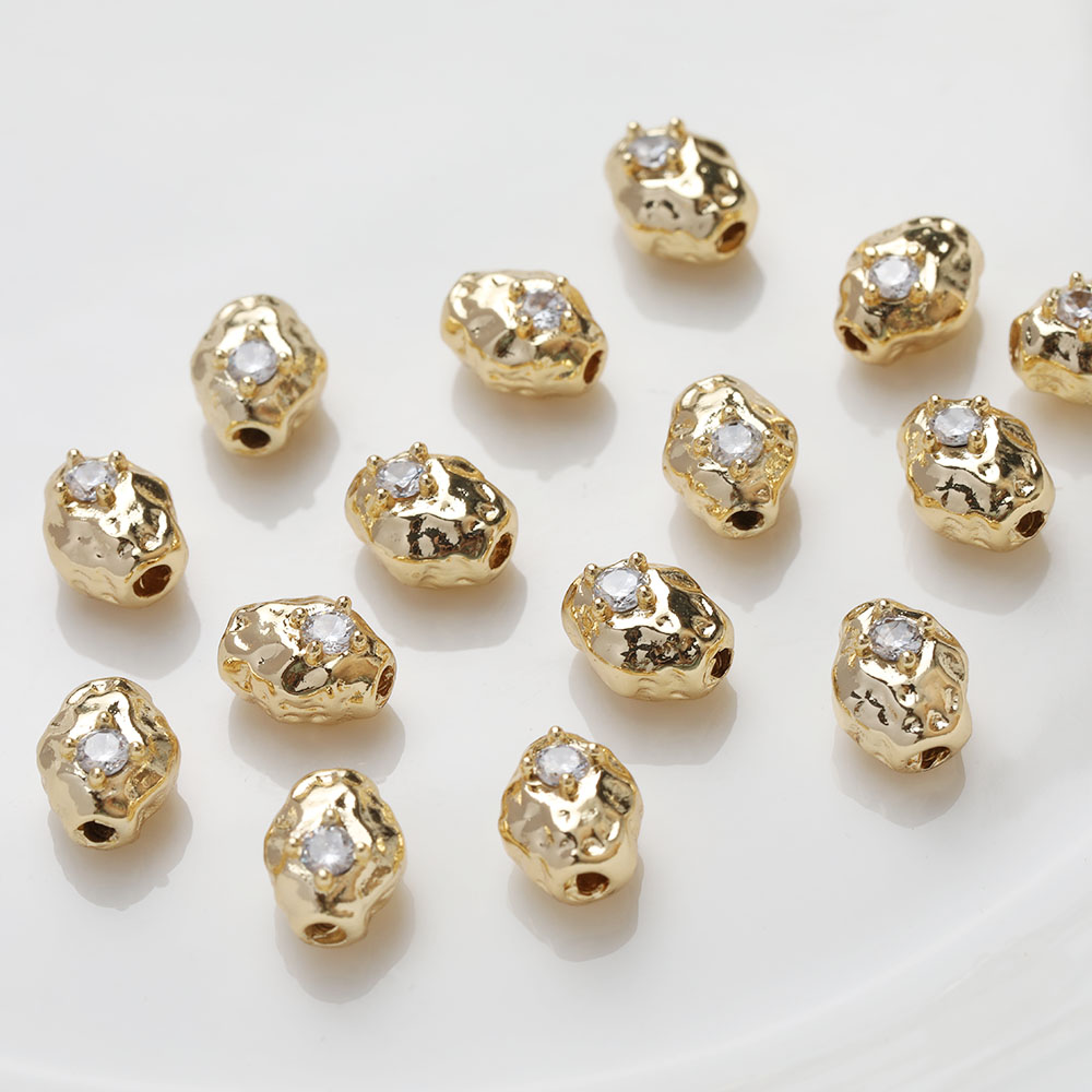 4ชิ้นลูกปัดทองเหลืองรูปไข่ลูกป - Charm Necklace Dainty บทวิจารณ์และราคา