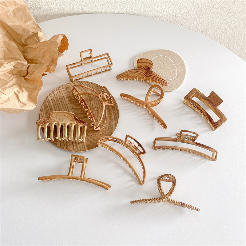 Vintage หลายไม้ Grain ผม Claws - Hair Claw Clip Set บทวิจารณ์และราคา