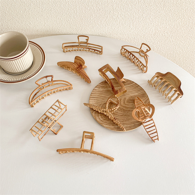 Vintage หลายไม้ Grain ผม Claws - Hair Claw Clip Set บทวิจารณ์และราคา